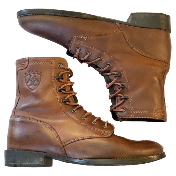 Ariat Heritage Lacer II Leather Western
Roper Brown Lace Up Kiltie Boots 7.5 B - Picture 7 of 15